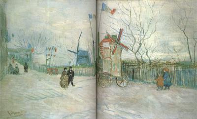 Street Seene in Montmartre:Le Moulin a Poivre (nn04), Vincent Van Gogh